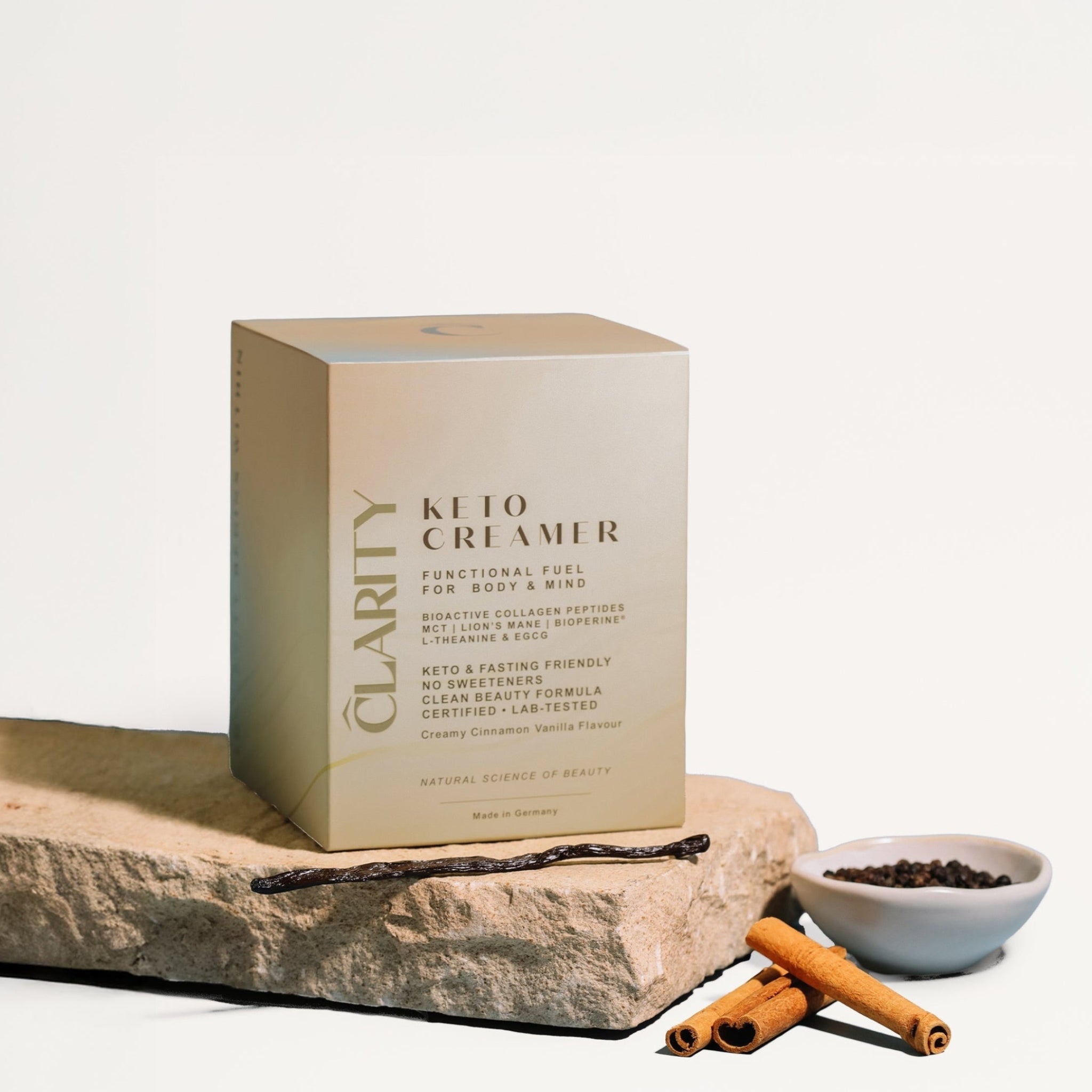 CLARITY Keto Creamer – kolagen z kokosem i Lions Mane, opakowanie produktu