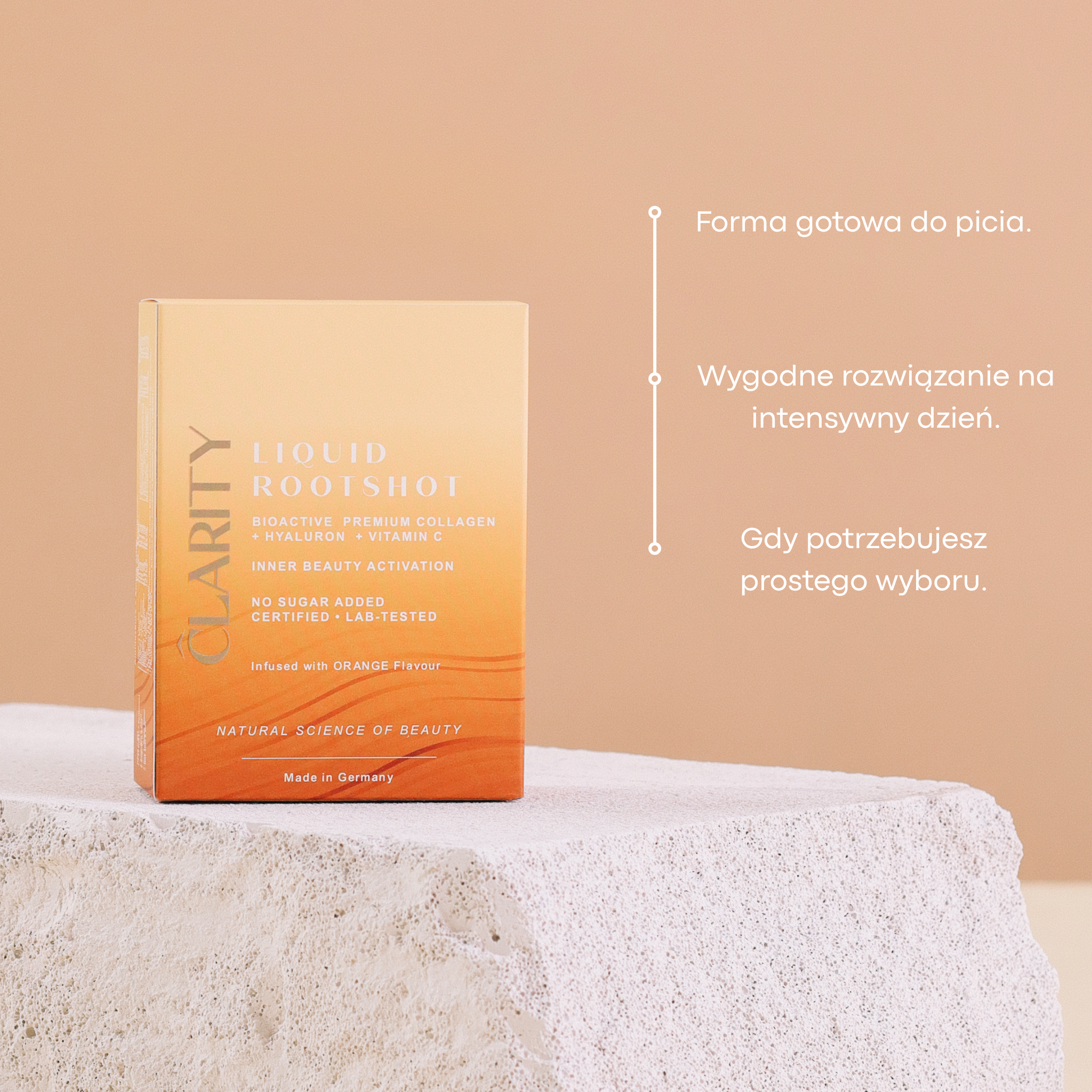 CLARITY Liquid Rootshot – ampułka kolagenowa z witaminą C, widok produktu