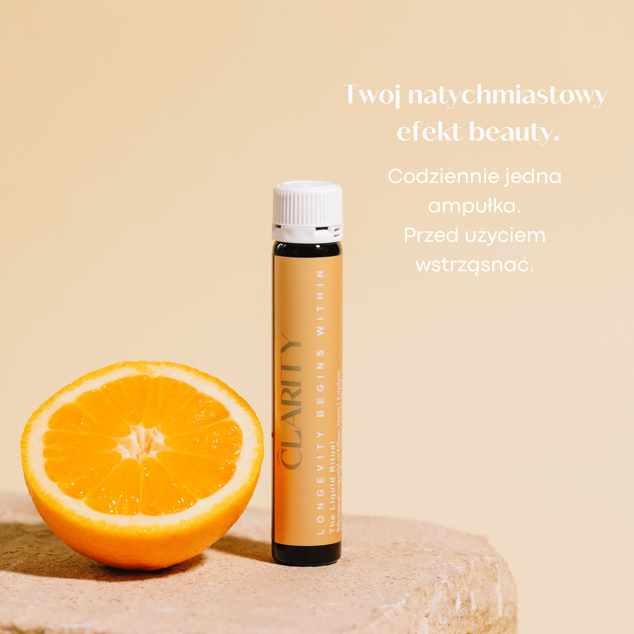 CLARITY Liquid Rootshot – wyróżniki: kolagen, witamina C, kwas hialuronowy